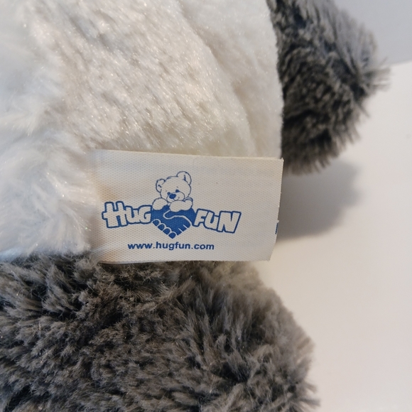 HugFun 12" Gray White Panda Bear Soft Cuddly Plush Stuffed Animal Toy - Picture 6 of 8